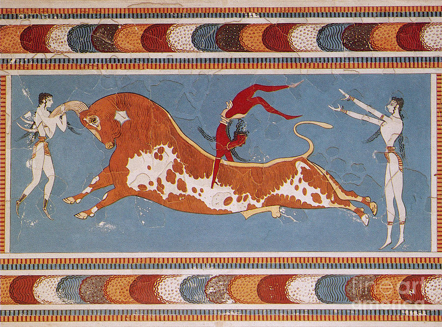 What Is Depicted In The Bull Leaping Fresco