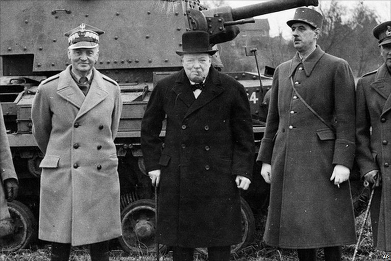 (Sikorsky (left) with Churchill and Charles de Gaulle in WWII | source: sovereignukraine.net)
