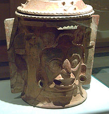 Vase decorated with the Jaguar God of the Underworld. [PHOTO: Wikimedia]