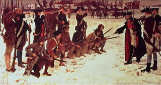 Baron_Steuben_drilling_troops_at_Valley_Forge_by_E_A_Abbey