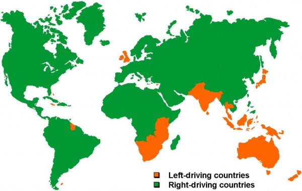 drive on the left side of the road countries