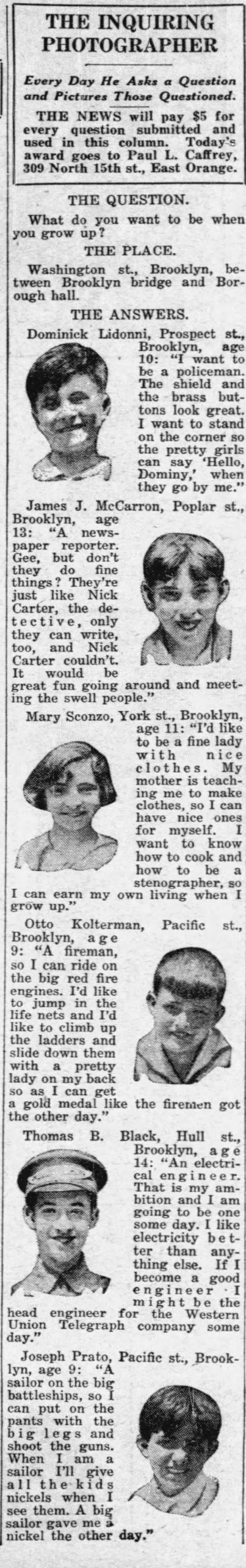 5 Things a 1925 Brooklyn Kid’s Dream Job Reveals